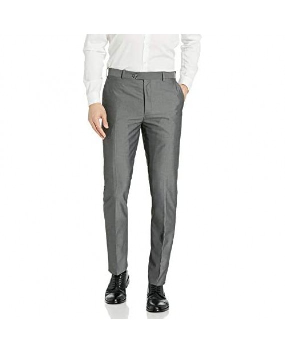 Adolfo Men's Micro Tech Slim Fit Flat Front Suit Pant
