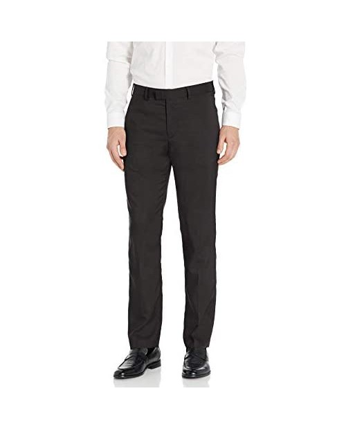 AXIST Men's Flat Front Straight Fit Textured Stretch Dress Pant