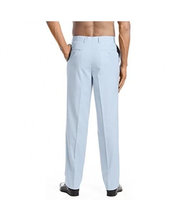 CONCITOR Men's Dress Pants Trousers Flat Front Slacks Solid BABY BLUE Color