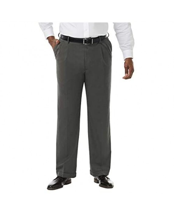 Haggar Men's Big and Tall Premium Stretch Solid Gabardine Expandable ...
