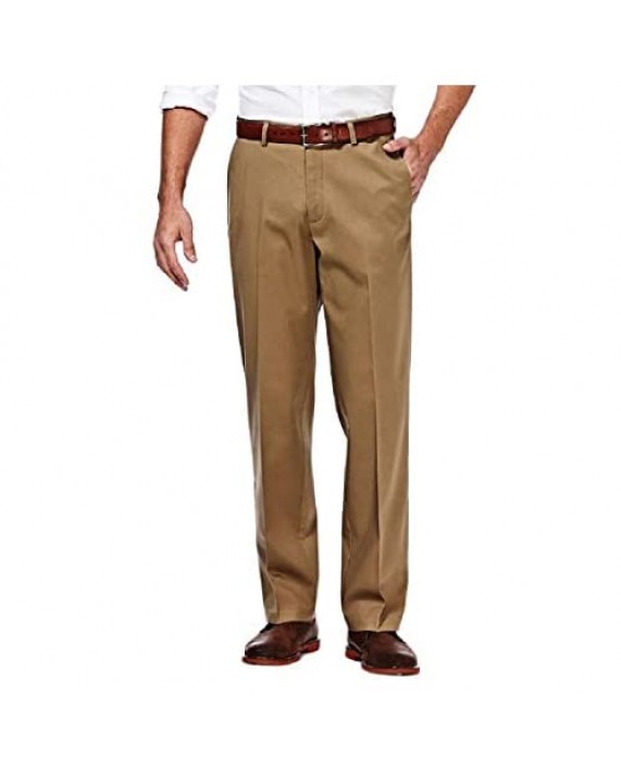 Haggar Men's Premium No-Iron Expandable-Waist Plain-Front Pant