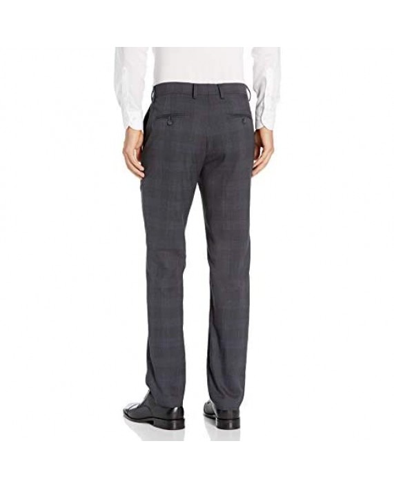 Haggar Men's Signature Plaid Tailored Fit Flat Front Premium Flex Wb Suit Separate Pant