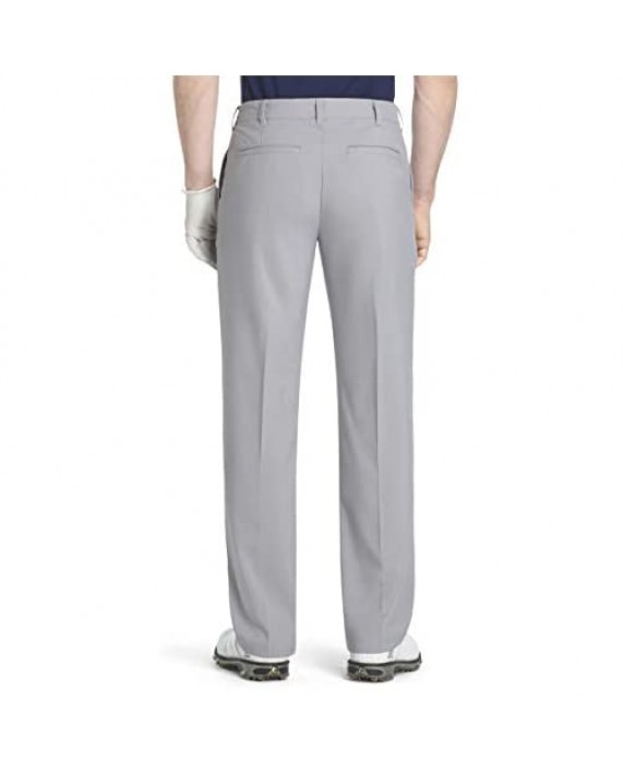 IZOD Men's Flat Front Traditional Slim Fit Basic Microtwill Golf Pant
