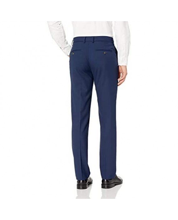 J.M. Haggar Men's Solid Gab 4-Way Stretch Slim Fit Flat Front Dress Pant