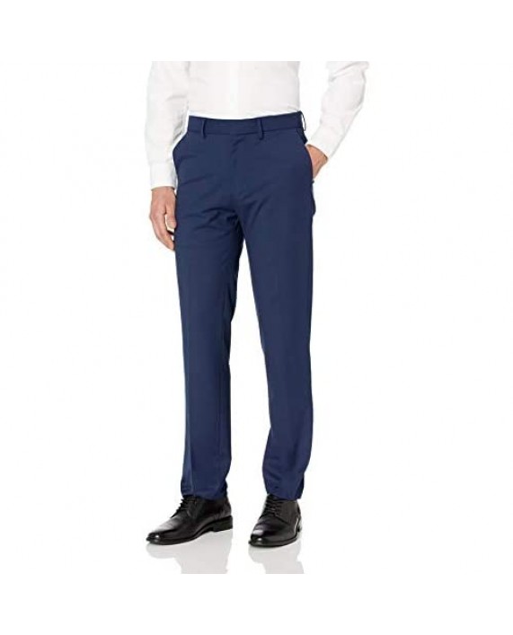 J.M. Haggar Men's Solid Gab 4-Way Stretch Slim Fit Flat Front Dress Pant