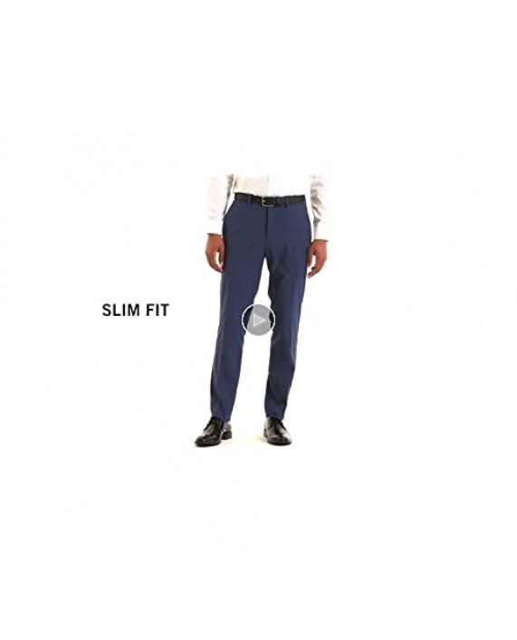 Kenneth Cole Reaction Men's Heather Flex-Waistband Flat-Front Slim-Fit Pant