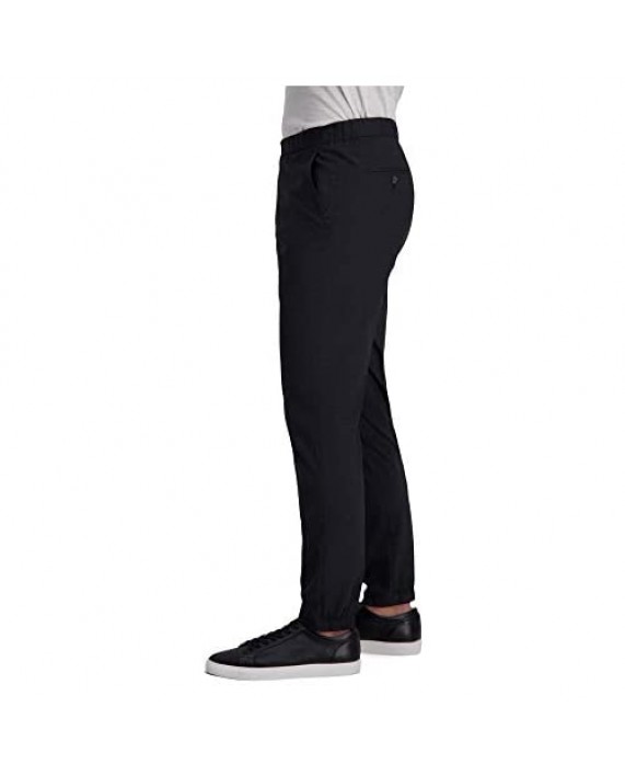 Kenneth Cole REACTION Men's Stretch Check Slim Fit Flat Front Flex Waistband Jogger
