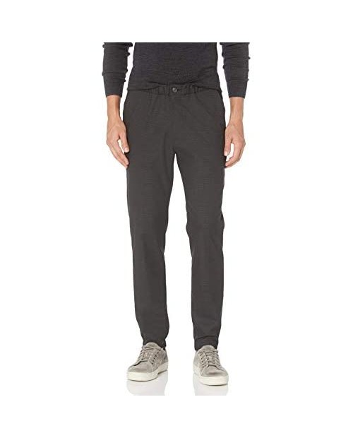 Kenneth Cole REACTION Men's Stretch Check Slim Fit Flat Front Flex Waistband Jogger