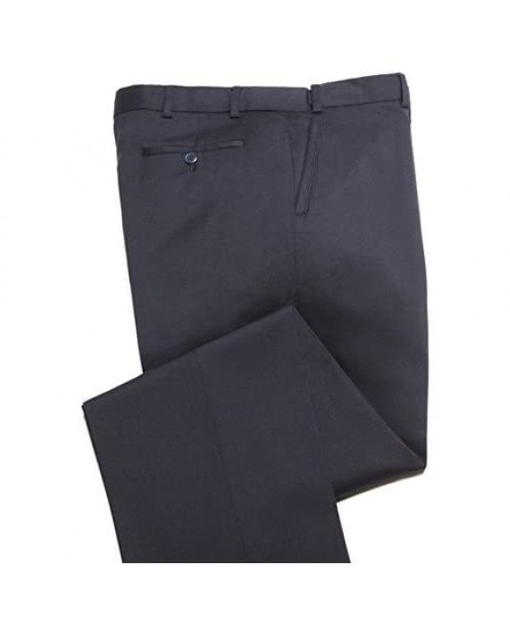 Knightsbridge Comfort Wool Men's Dress Pants Expandable Waist - Flat Front