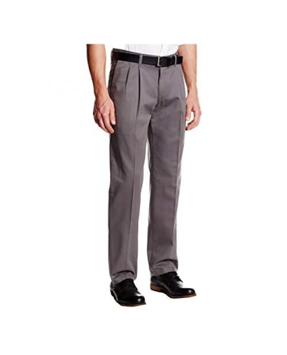Lee Men's No Iron Relaxed Fit Pleated Pant