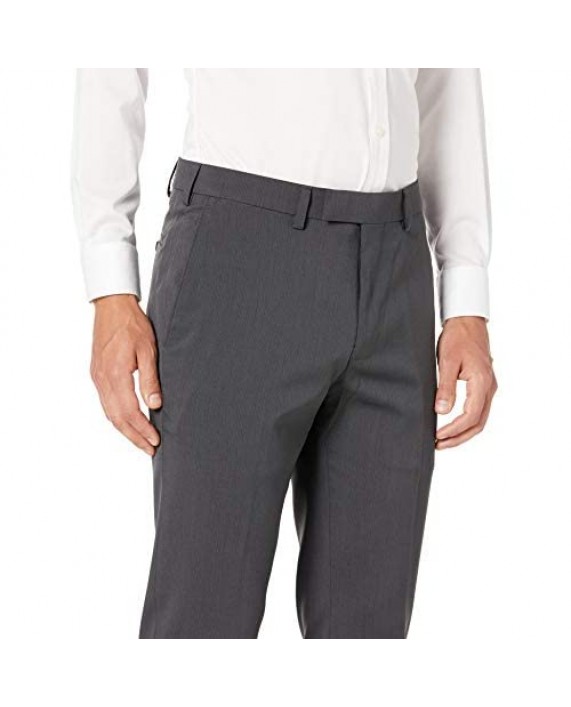 Louis Raphael Men's Slim Fit Flat Front Stretch Mini Stripe Dress Pant