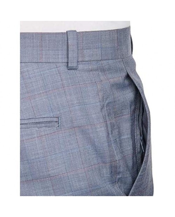 Perry Ellis Men's Portfolio Slim Fit Stretch Plaid Dress Pants
