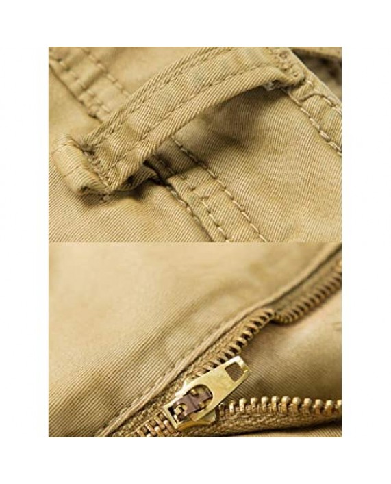 AKARMY Men's Casual Relaxed Fit Cargo Pants Hiking Trousers Twill Combat Pants