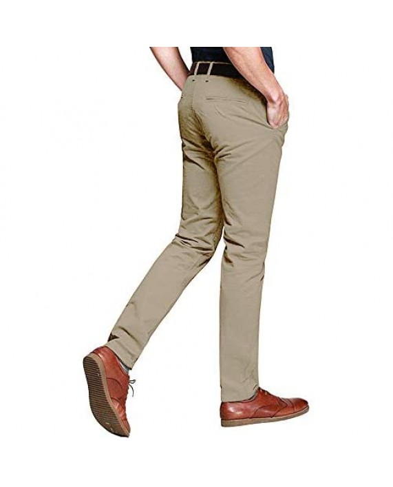 Alfiudad Men's Slim Fit Tapered Stretchy Casual Pants Chinos Work Pants