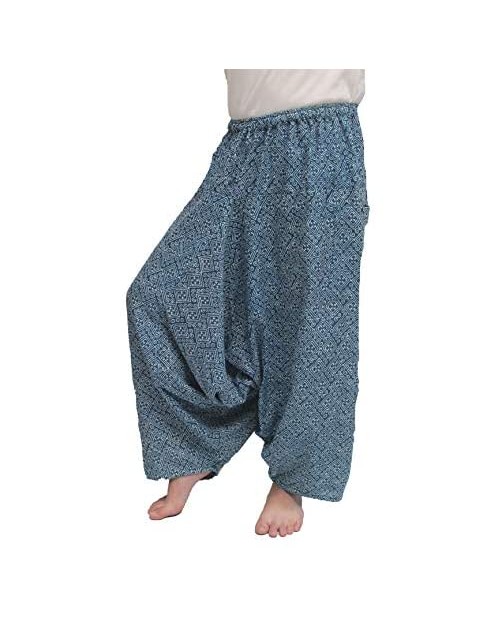 ChiangmaiThaiShop 100% Cotton Baggy Boho Aladin Yoga Harem Pants