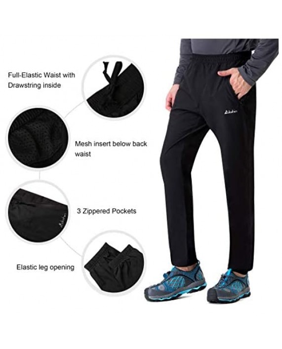 Clothin Men's Elastic-Waist Travel Pant Stretchy Lightweight Cargo Pant Quick Dry Breathable