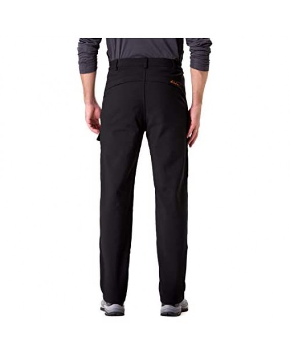 Clothin Men's Softshell Fleece-Lined Cargo Pants - Warm Breathable Water-Repellent Wind-Resistant-Insulated