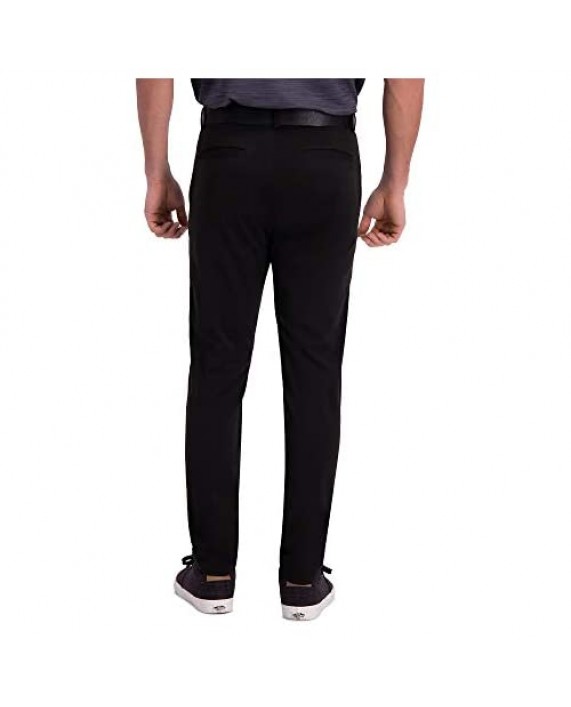 Haggar Men's Active Series Tech Slim Fit Flat Front Supreme Flex Waistband Pant