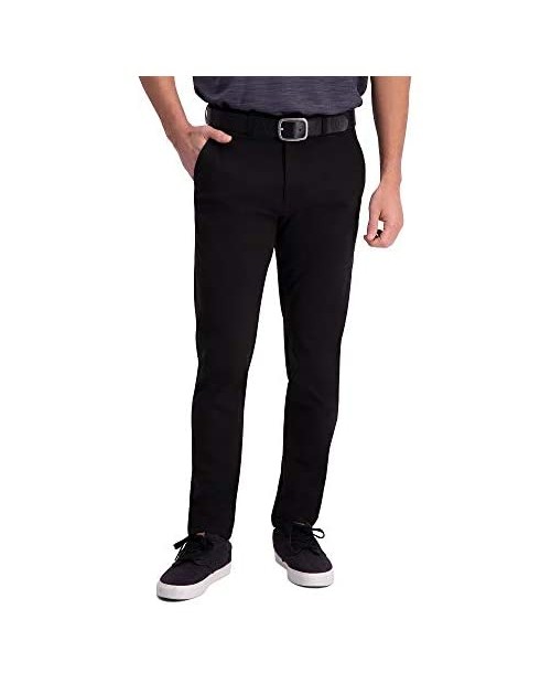 Haggar Men's Active Series Tech Slim Fit Flat Front Supreme Flex Waistband Pant