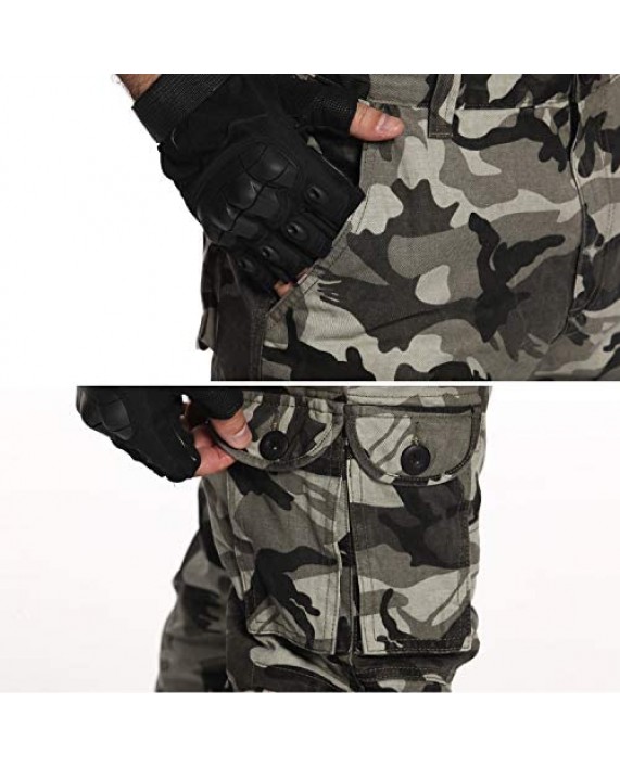 Hellmei Men's Cargo Pants with Pockets Outdoor Tactical Pants for Men Lightweight