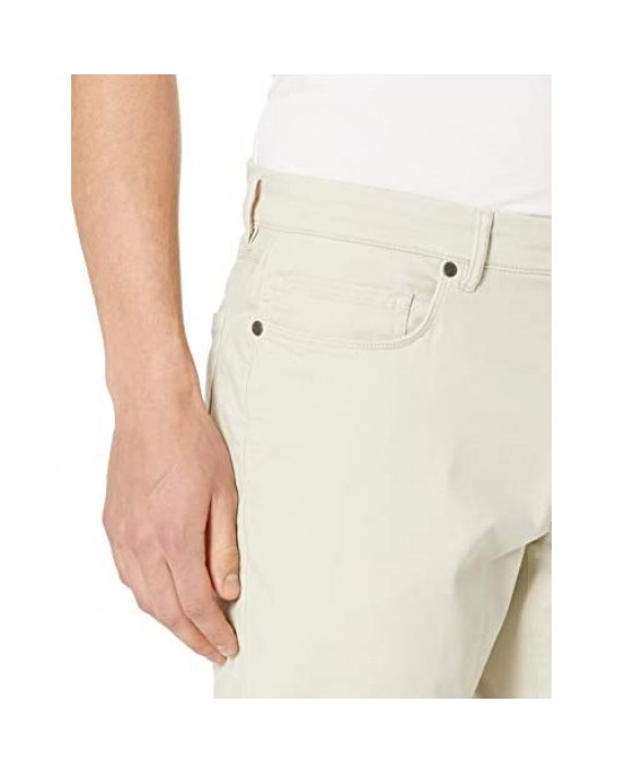 Hickey Freeman Men’s Silver 5 Pocket Pant - Modern Casual Cotton Slim Fit Pants