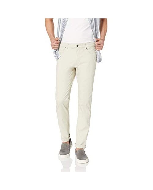 Hickey Freeman Men’s Silver 5 Pocket Pant - Modern Casual Cotton Slim Fit Pants
