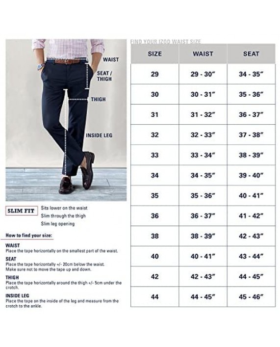 IZOD Men's Slim Fit Advantage Performance Stretch Flat Front Chino Pant
