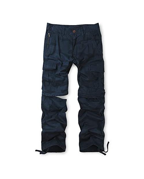 Men's Convertible Pants Durable Zip Off Cargo Combat Trousers Shorts