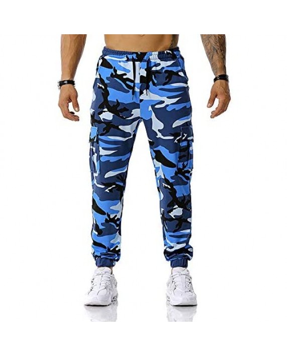 TFNYCT Men's Chino Jogger Pants Casual Fitted Cotton Camo Twill Jogging Trouser