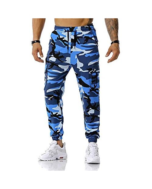 TFNYCT Men's Chino Jogger Pants Casual Fitted Cotton Camo Twill Jogging Trouser