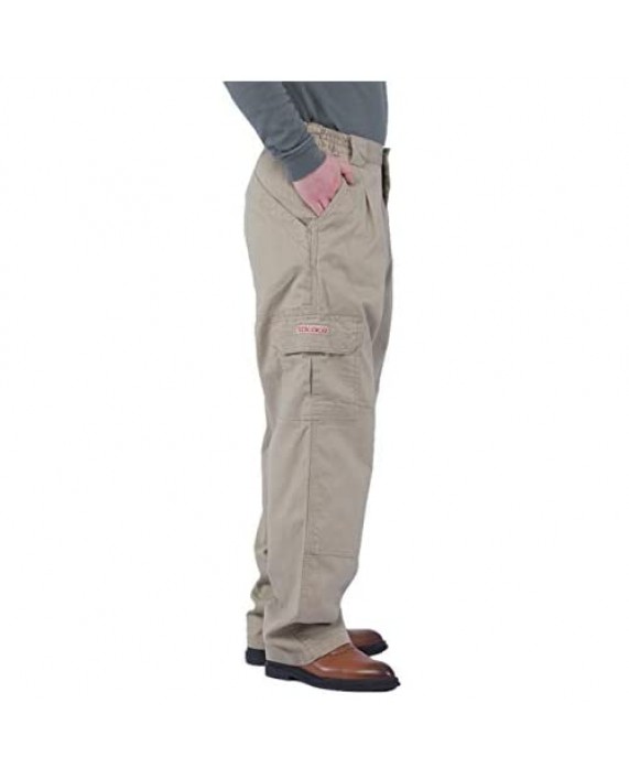 Titicaca Men's FR Cargo Pants Flame Resistant Pants Lightweight 7.5oz 100% Cotton Fire Retardant Elastic Waist Pants