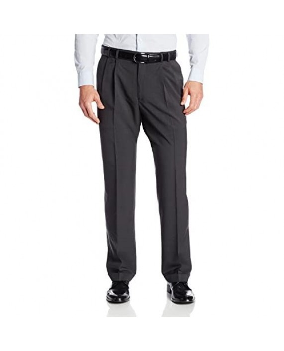 Van Heusen Men's Big & Tall Cuffed Crosshatch Pant Grey 36W x 38L