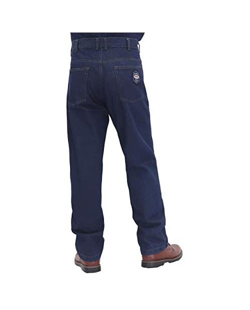 BOCOMAL Men's FR Jeans Flame Resistant Pants Low Rise 11oz Blue Denim Fire Retardant Jeans