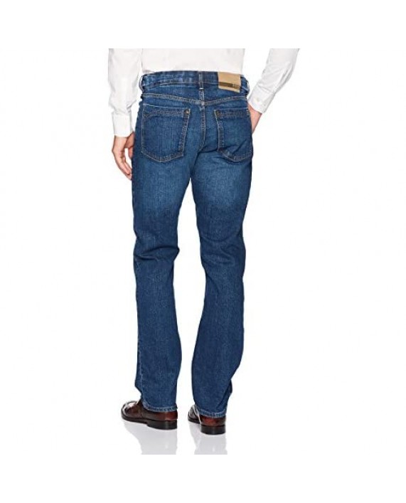 Haggar Men's Stretch Comfort Denim Expandable Waist 5-Pocket Relaxed Fit