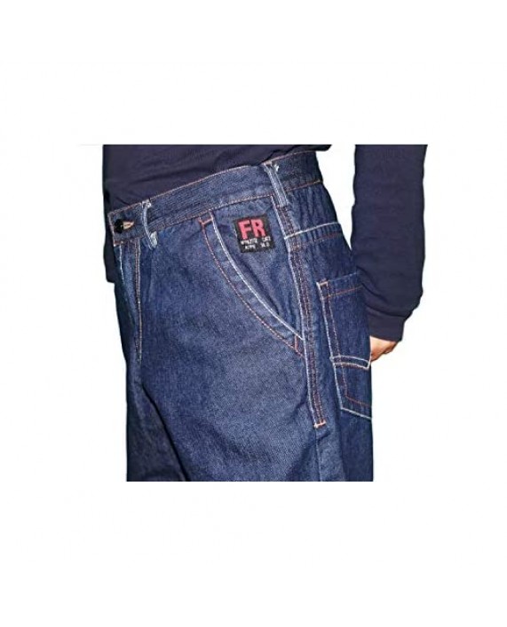 TICOMELA FR Pants for Men Flame Resistant Pants CAT2 11.5oz 100% Cotton Blue Denim Fire Retardnat Jeans