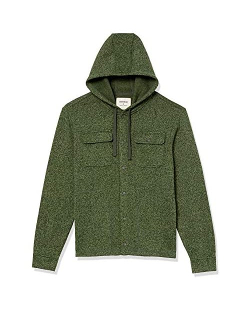  Brand - Goodthreads Men's Sweater-Knit Fleece Long-Sleeve Shirt Jacket with Hood