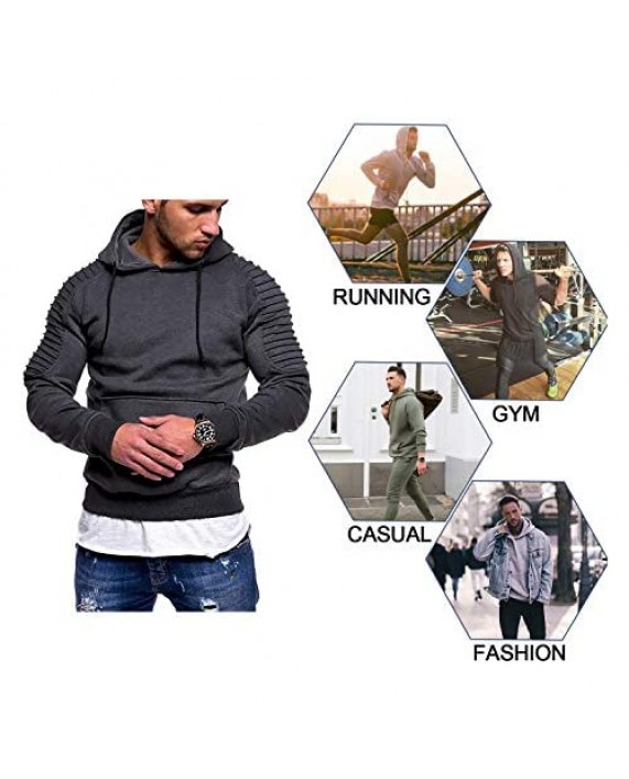 COOFANDY Men's Workout Hoodie Gym Sport Sweatshirt Athletic Pullover Casual Fashion Hooded With Pocket