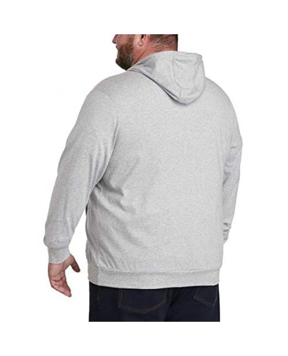 Essentials Men's Standard Big & Tall Lightweight Jersey Full-Zip Hoodie fit by DXL