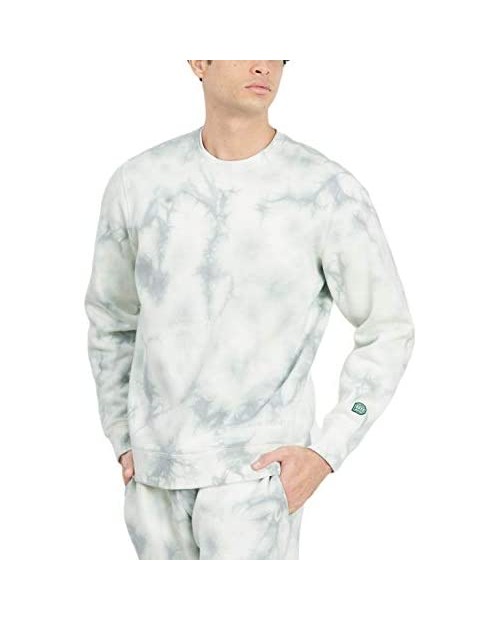 Future Planet Crewneck Sweatshirt for Men Cotton Tie Dye Crewneck Sweatshirt