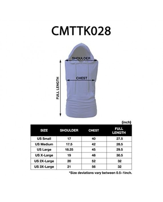 H2H Men's Casual Hoodie Tank Tops Sleeveless Shirts Gym Workout with Pockets