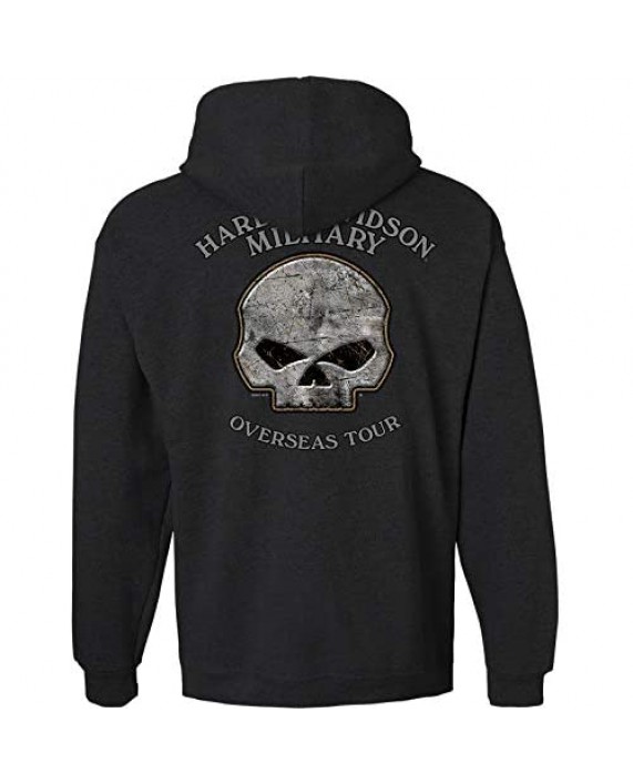 Harley-Davidson Military - Men's Charcoal Graphic Pullover Hoodie Sweatshirt - Overseas Tour | Military Stars