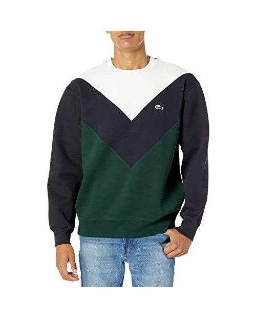 Lacoste Men's Chevron Colorblock Crewneck Sweatshirt