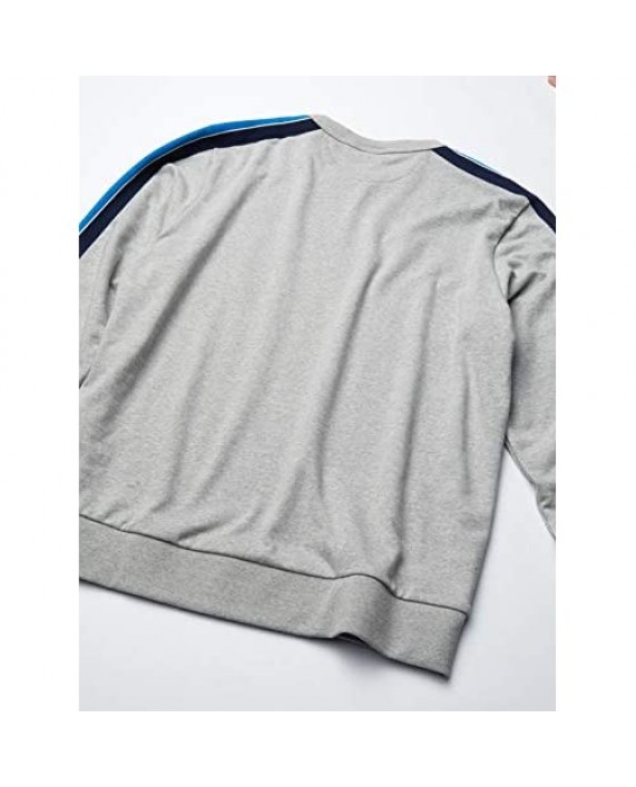 Lacoste Men's Long Rainbow Sleeve Striped Crewneck Sweatshirt