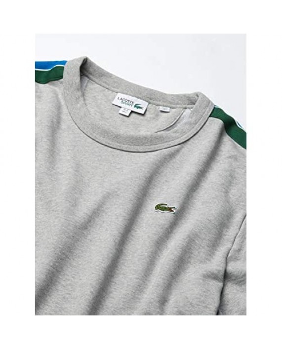 Lacoste Men's Long Rainbow Sleeve Striped Crewneck Sweatshirt