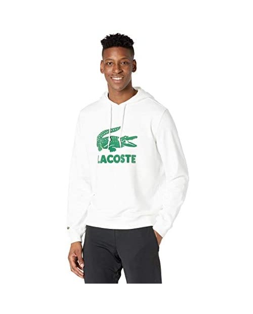 Lacoste Men's Long Sleeve Flocked Graphic Croc Hooded Sweatshirt