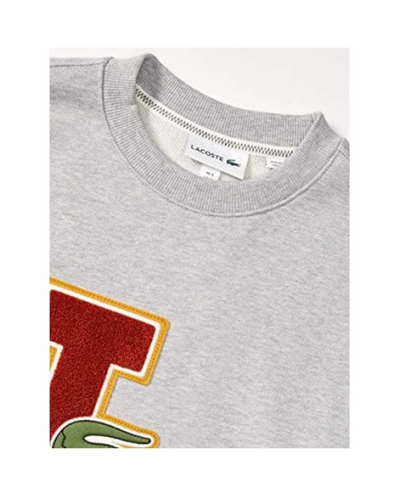 Lacoste Men's Long Sleeve Varsity Graphic Crewneck Sweatshirt