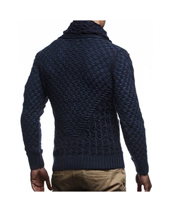 Leif Nelson Men's Knitted Jacket Turtleneck Cardigan Winter Pullover Hoodies Casual Sweaters Jumper LN5340