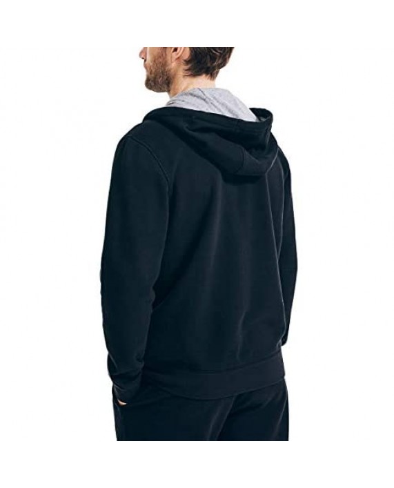 Nautica Men's Long Sleeve Sueded Fleece Full Zip Hoodie Sweatshirt
