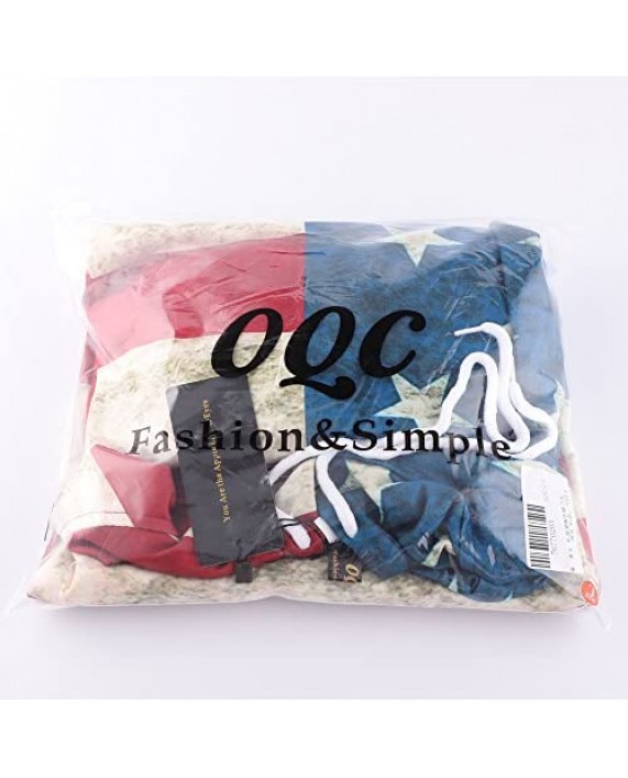 OQC Unisex USA American Flag Print 4th of July Patriotic Long Sleeve Pockets Slim Pullover Hoodie Sweatshirt