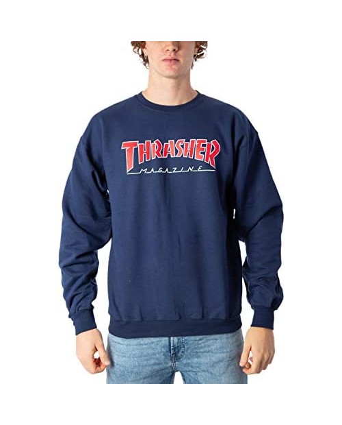 Thrasher Outlined (Navy) Crew Pullover